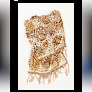 Anthropologie crochet up-cycled doily throw